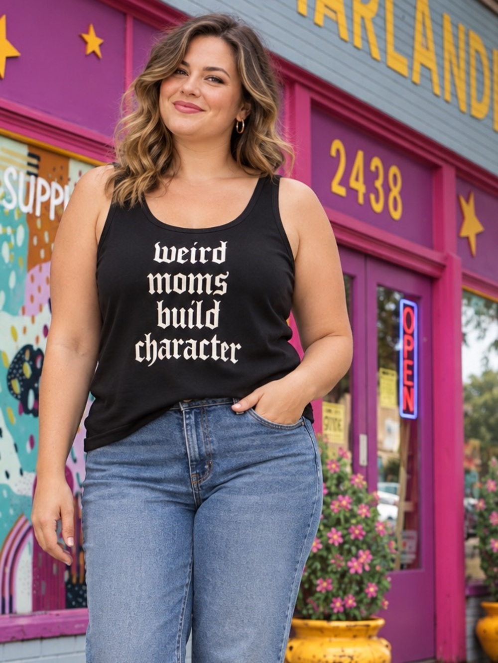 Torrid Weird Moms Build Character Black Heritage Jersey Graphic Tank Top 00 M L
